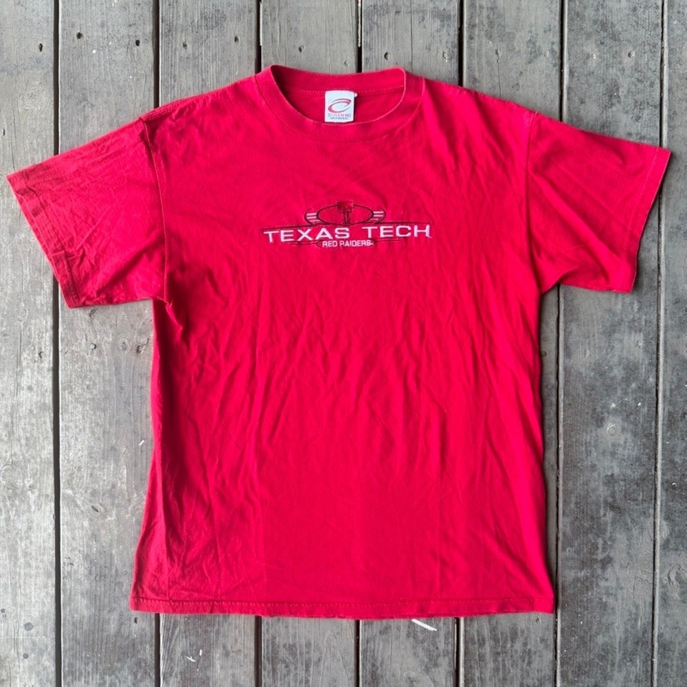 Cadre Athletic Texas Tech Red Raiders Embroidered T-Shirt Red XL Vintage Style